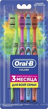 Фото Oral-B Набір зубних щіток Color Collection середньої жорсткості 4 шт. (3014260104788)