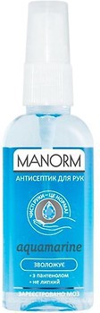 Фото Manorm антисептик для рук с пантенолом Aquamarine 50 мл