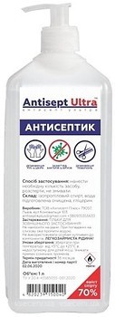 Фото Antisept Ultra антисептик для рук і поверхонь з дозатором 1 л