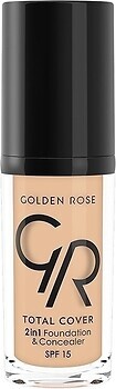 Фото Golden Rose Total Cover 2in1 Foundation & Concealer SPF15 №02 Ivory