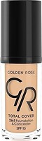 Фото Golden Rose Total Cover 2in1 Foundation & Concealer SPF15 №03 Almond