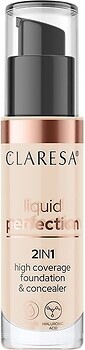 Фото Claresa Liquid Perfection 2 in 1 High Coverage Foundation & Concealer №102 Warm Medium (KK-CL-KOR-2W1-02-002)