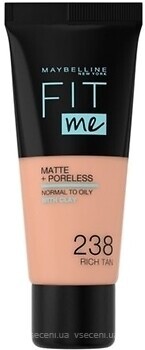 Фото Maybelline Fit Me Matte and Poreless Foundation №238 Rich Tan
