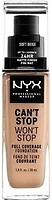 Фото NYX Professional Makeup Can't Stop Won't Stop 24h Full Coverage Foundation №7.5 Soft Beige