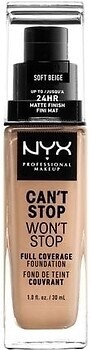 Фото NYX Professional Makeup Can't Stop Won't Stop 24h Full Coverage Foundation №7.5 Soft Beige