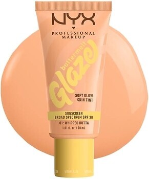 Фото NYX Professional Makeup Buttermelt Glaze Soft Glow Skin Tint SPF30 №01 Whipped Butta