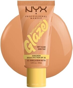 Фото NYX Professional Makeup Buttermelt Glaze Soft Glow Skin Tint SPF30 №02 Vanilla Bean Butta