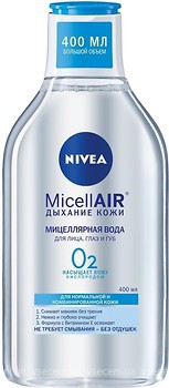 Фото Nivea міцелярна вода MicellAIR Skin Breathe Дихання шкіри для нормальної та комбінованої шкіри 400 мл