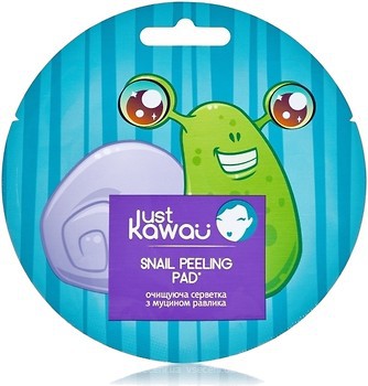 Фото Just Kawaii очищаюча серветка Snail Peeling Pad 5 г
