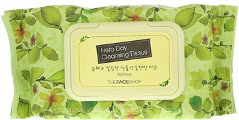 Фото The Face Shop очищувальні серветки Herb Day Cleansing Tissue 70 шт