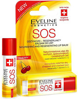 Фото Eveline Cosmetics SOS Argan Oil SPF 10 бальзам для губ Вишня восстанавливающий 4.5 г