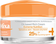Фото Mixa крем питательный для очень сухой чувствительной кожи Oil-Based Rich Cream Extreme Nutrition 50 мл