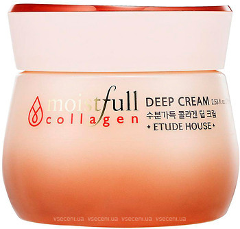 Фото Etude House крем для лица увлажняющий с коллагеном Moistfull Collagen Deep Cream 75 мл