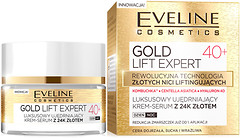 Фото Eveline Cosmetics крем-сироватка Ексклюзивний зміцнюючий з 24к золотом 40+ Gold Lift Expert 50 мл
