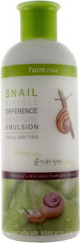 Фото FarmStay зволожуюча емульсія з равликовим муцином Snail Visible Difference Moisture Emulsion 350 мл