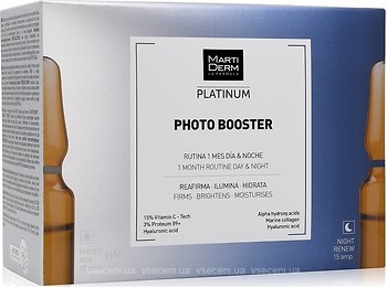 Фото MartiDerm концентрат для обличчя Platinum Photo Booster 30 x 2 мл