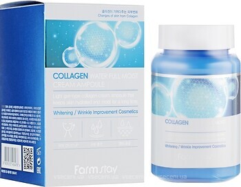 Фото FarmStay сироватка для обличчя з колагеном Collagen Water Full Moist Cream Ampoule 250 мл