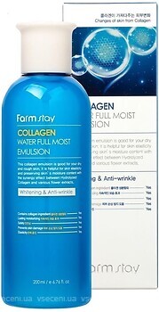 Фото FarmStay эмульсия для лица с коллагеном Collagen Water Full Moist Emulsion 200 мл