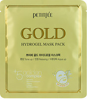 Фото Petitfee Gold Hydrogel Mask +5 golden complex гідрогелева маска для обличчя з золотим комплексом +5