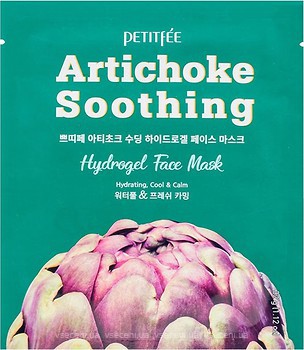 Фото Petitfee Artichoke Soothing Face Mask гідрогелева заспокійлива маска для обличчя з екстрактом артишоку 32 г