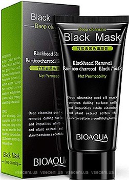 Фото Bioaqua Black Mask Blackhead Removal Bamboo Charcoal маска для обличчя 60 г