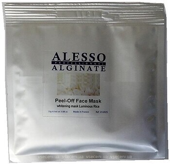 Фото Alesso Professionnel Alginate Luminous Rice Mask маска для обличчя альгінатна відбілююча з рисом 25 г
