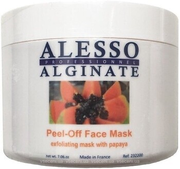 Фото Alesso Professionnel Alginate Peel-Off Face Mask With Papaya маска для обличчя альгінатна з папайєй 200 г