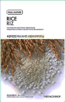 Фото The Face Shop Real Nature Mask Sheet Rice маска-серветка для обличчя з рисовим екстрактом 25 г