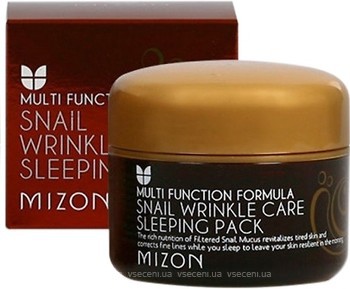 Фото Mizon Snail Wrinkle Care Sleeping Pack нічна антивікова маска з фільтратом равликового слизу 80 мл