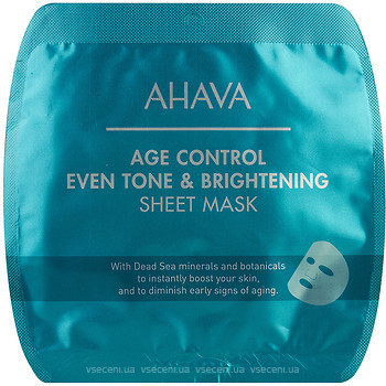 Фото Ahava Age Control Even Tone & Brightening Sheet Mask осветляющая омолаживающая тканевая маска