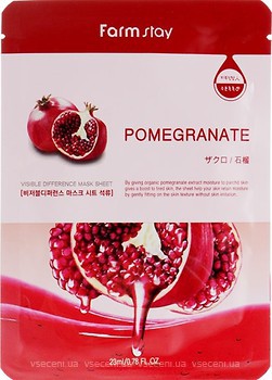 Фото FarmStay Visible Difference Mask Sheet Pomegranate тканинна маска 25 г