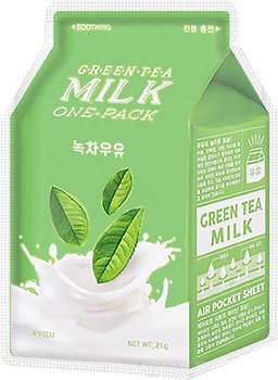 Фото A'pieu Green Tea Soothing Milk One-Pack тканевая маска для лица 21 г