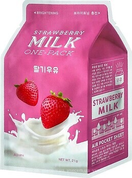 Фото A'pieu Strawberry Brightening Milk One-Pack тканинна маска для обличчя 20 г