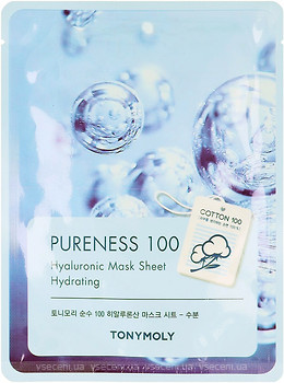Фото Tony Moly Pureness 100 Hyaluronic Acid Mask Sheet тканинна маска з гіалуроновою кислотою 21 мл