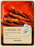 Фото Tony Moly Pureness 100 Red Ginseng Mask Sheet тканинна маска з женьшенем 21 мл