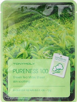 Фото Tony Moly Pureness 100 Green Tea Mask Sheet тканинна маска з зеленим чаєм 21 мл