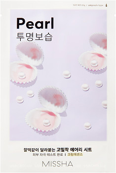 Фото Missha Airy Fit Sheet Mask Pearl тканинна маска з екстрактом перлів 19 г