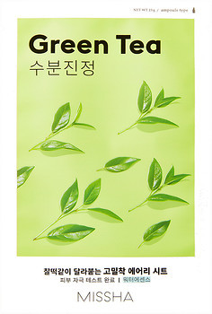 Фото Missha Airy Fit Sheet Mask Green Tea тканинна маска з екстрактом зеленого чаю 19 г