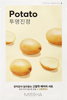 Фото Missha Airy Fit Sheet Mask Potato тканинна маска з екстрактом картоплі 19 г