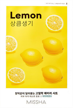 Фото Missha Airy Fit Sheet Mask Lemon тканинна маска з екстрактом лимона 19 г