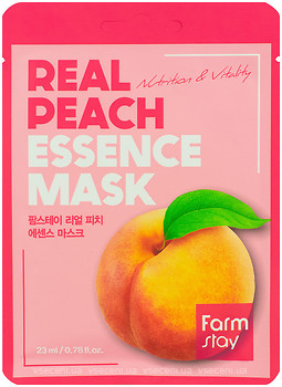 Фото FarmStay Peach Real Essence Mask тканинна маска з екстрактом персика 23 мл