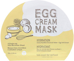 Фото Too Cool For School Egg Cream Mask Hydration зволожуюча тканинна маска для обличчя з яєчним екстрактом 28 г
