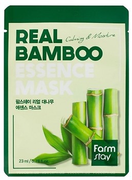 Фото FarmStay тканинна маска для обличчя Real Bamboo Essence Mask з екстрактом бамбука 23 мл