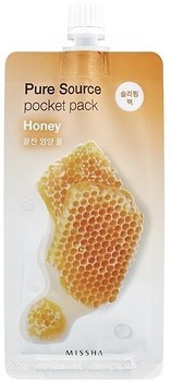 Фото Missha нічна маска для обличчя Pure Source Pocket Pack Honey з екстрактом меду 10 мл