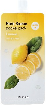 Фото Missha нічна маска для обличчя Pure Source Pocket Pack Lemon з екстрактом лимона 10 мл