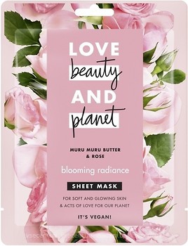 Фото Love Beauty And Planet тканинна маска для обличчя Muru Muru Butter & Rose Sheet Mask Квітучий вигляд 29.7 г