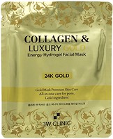 Фото 3W Clinic гидрогелевая маска для лица Collagen & Luxury Gold Energy Hydrogel Facial Mask с золотом 30 г