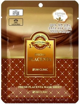 Фото 3W Clinic тканинна маска для обличчя Fresh Placenta Mask Sheet з екстрактом плаценти 23 г