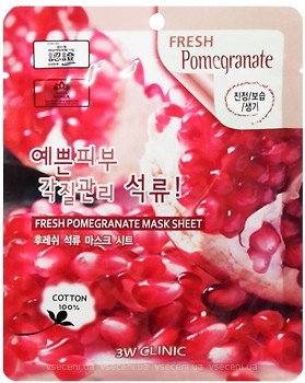Фото 3W Clinic тканевая маска для лица Fresh Pomegranate Mask Sheet с экстрактом граната 23 г