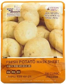 Фото 3W Clinic тканевая маска для лица Fresh Potato Mask Sheet с экстрактом картофеля 23 г